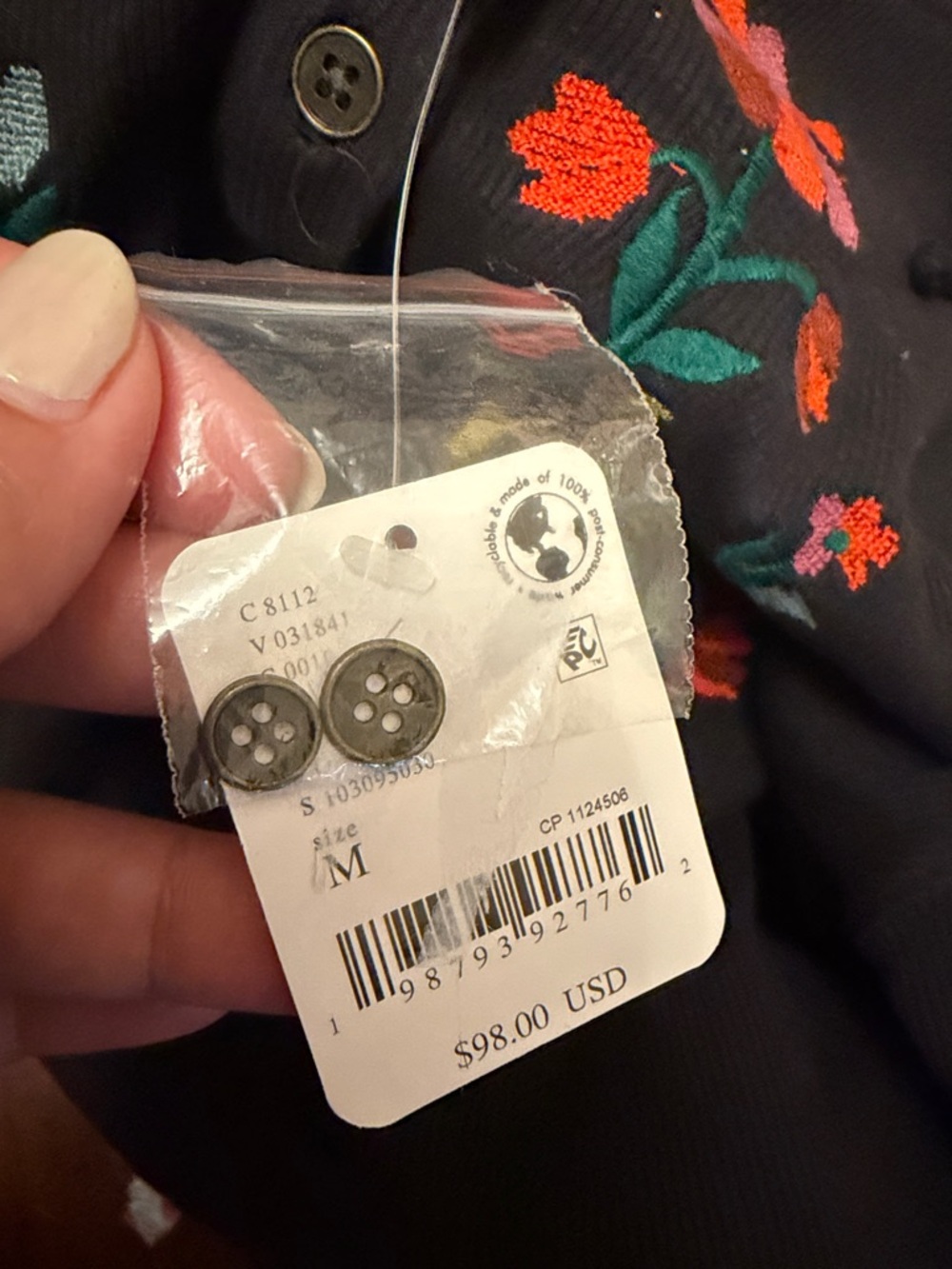 Free People Fleur Embroidered Cuff Henley - Picture 11 of 11